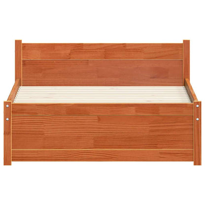 Bettgestell Wachsbraun 90 x 190 cm Massivholz Kiefer