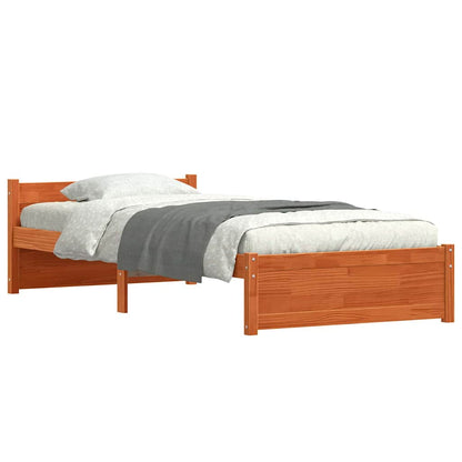 Bettgestell Wachsbraun 90 x 190 cm Massivholz Kiefer