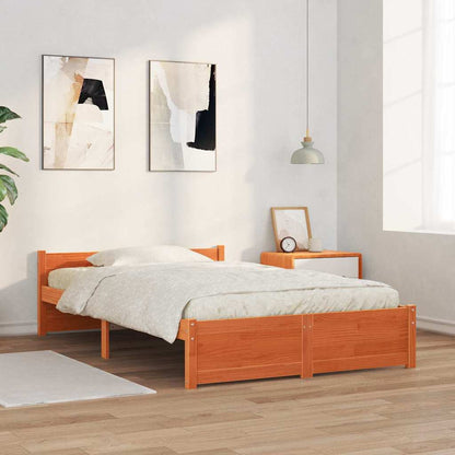 Bettgestell Wachsbraun 120 x 190 cm Massivholz Kiefer
