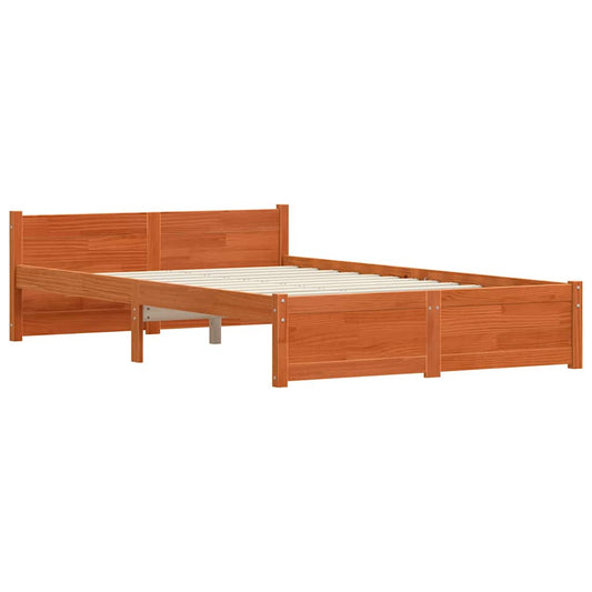 Bettgestell Wachsbraun 120 x 190 cm Massivholz Kiefer