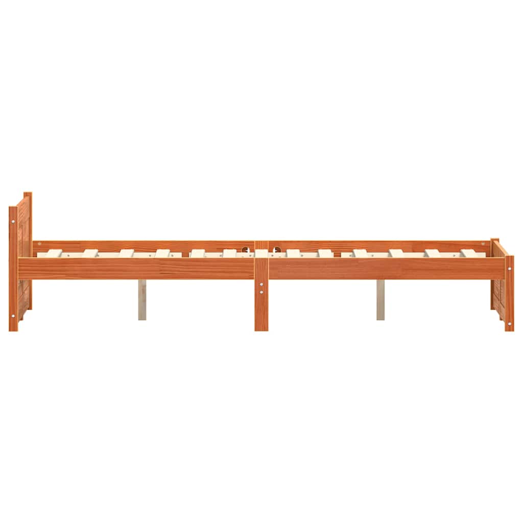 Bettgestell Wachsbraun 120 x 190 cm Massivholz Kiefer