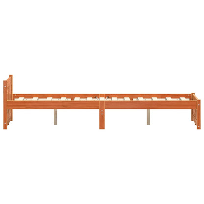 Bettgestell Wachsbraun 120 x 190 cm Massivholz Kiefer