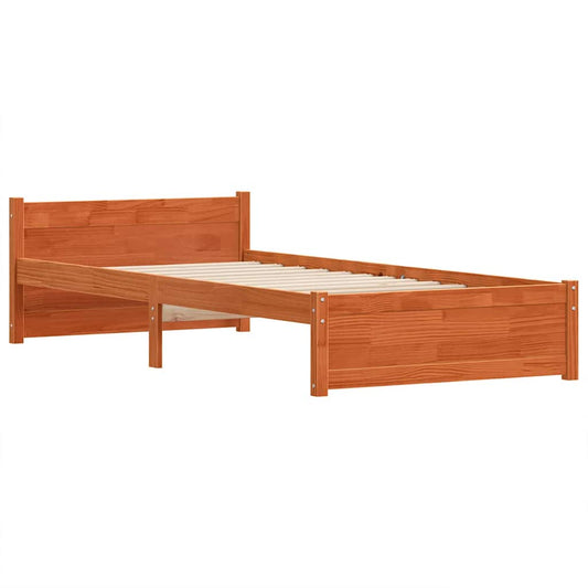Bettgestell Wachsbraun 90 x 200 cm Massivholz Kiefer