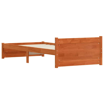 Bettgestell Wachsbraun 90 x 200 cm Massivholz Kiefer