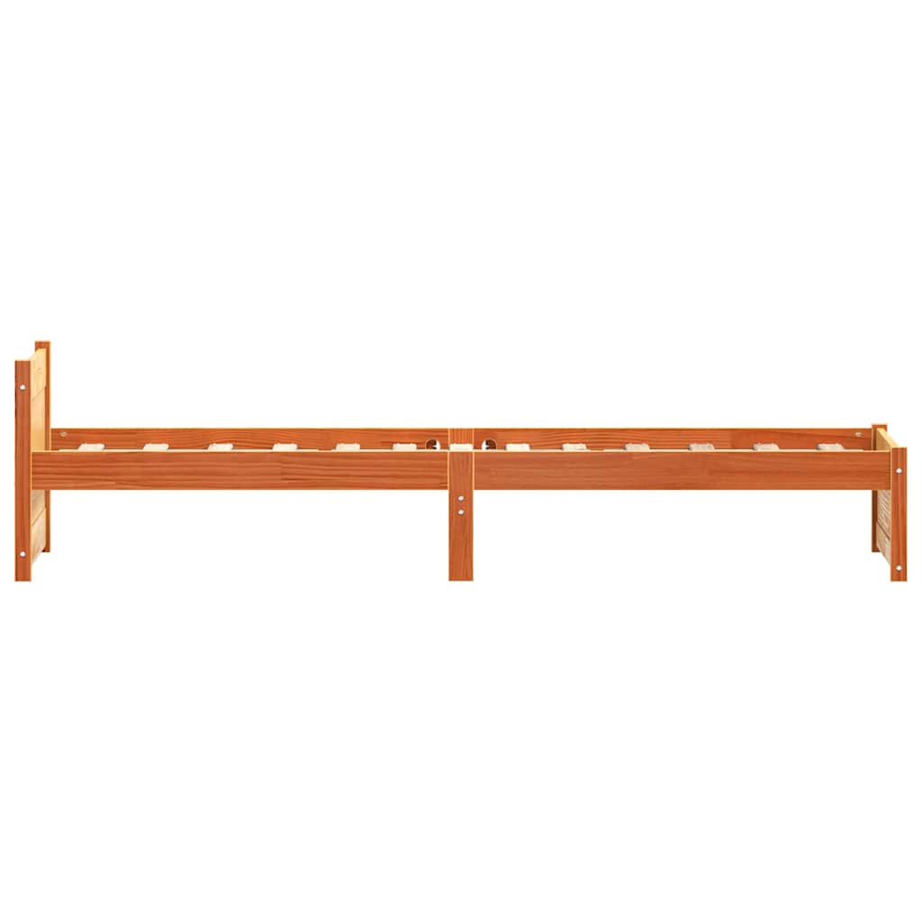 Bettgestell Wachsbraun 90 x 200 cm Massivholz Kiefer