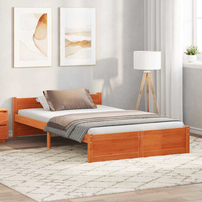 Bettgestell Wachsbraun 120 x 200 cm Massivholz Kiefer