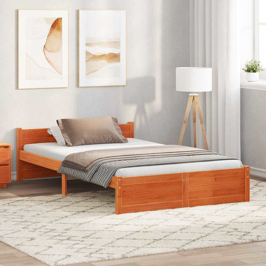 Bettgestell Wachsbraun 120 x 200 cm Massivholz Kiefer