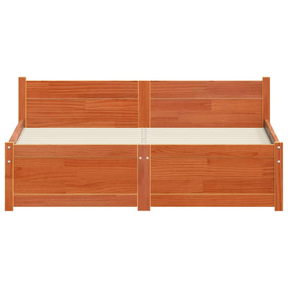 Bettgestell Wachsbraun 120 x 200 cm Massivholz Kiefer