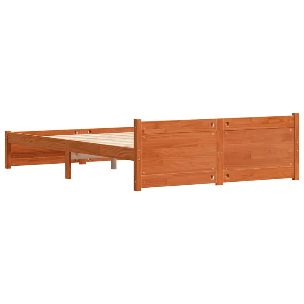 Bettgestell Wachsbraun 150 x 200 cm Massivholz Kiefer