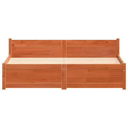 Bettgestell Wachsbraun 150 x 200 cm Massivholz Kiefer