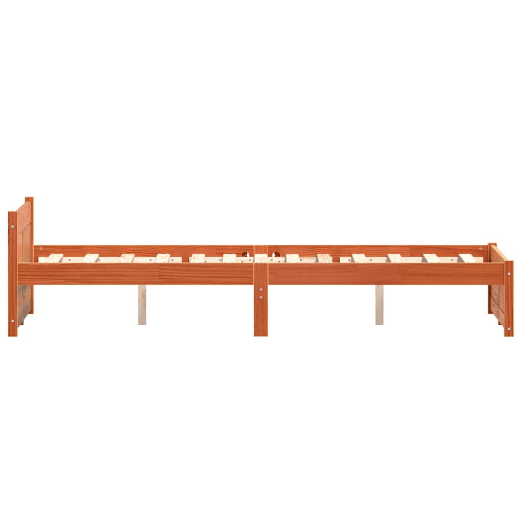 Bettgestell Wachsbraun 150 x 200 cm Massivholz Kiefer