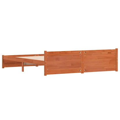 Bettgestell Wachsbraun 200 x 200 cm Massivholz Kiefer