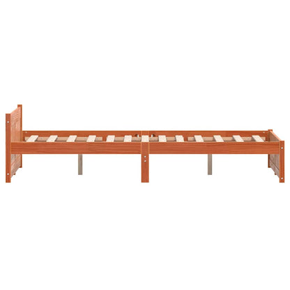 Bettgestell Wachsbraun 200 x 200 cm Massivholz Kiefer