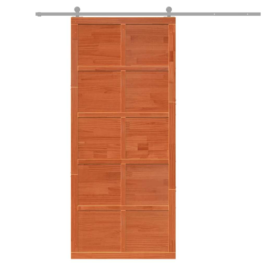 Scheunentür Wachsbraun 100 x 210 cm Massivholz Kiefer