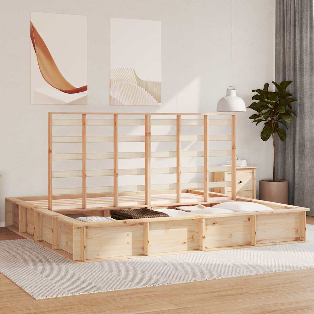 Bettrahmen Braun 200 x 200 cm Massives Kiefernholz