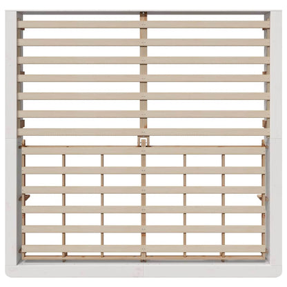 Bettrahmen Weiß 200 x 200 cm Massives Kiefernholz