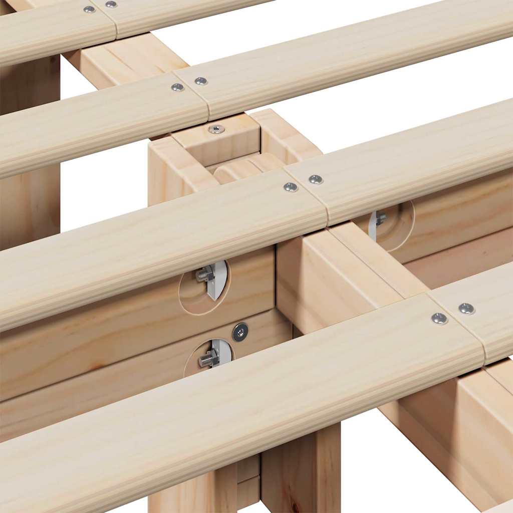 Bettrahmen Wachsbraun 200 x 200 cm Massives Kiefernholz