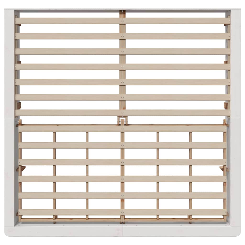 Bettrahmen Weiß 180 x 200 cm Massives Kiefernholz