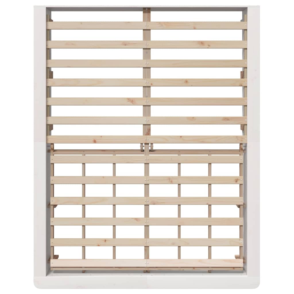 Bettrahmen Weiß 160 x 200 cm Massives Kiefernholz