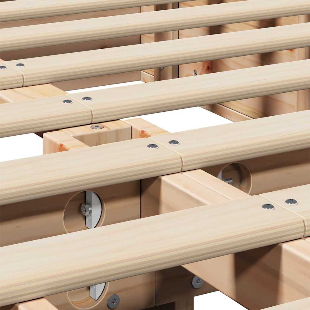 Bettrahmen Braun 150 x 200 cm Massives Kiefernholz