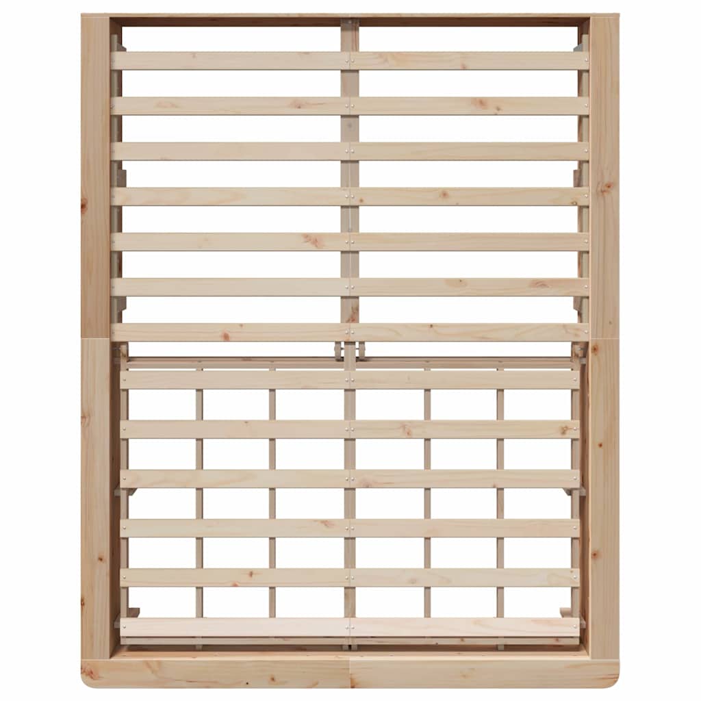 Bettrahmen Braun 150 x 200 cm Massives Kiefernholz