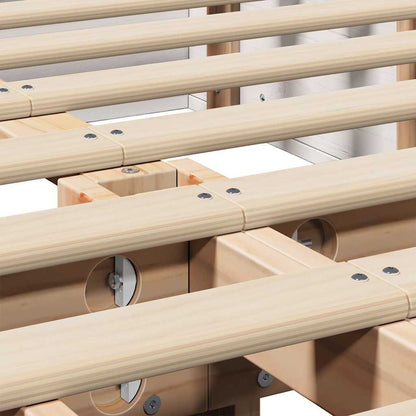 Bettrahmen Weiß 150 x 200 cm Massives Kiefernholz