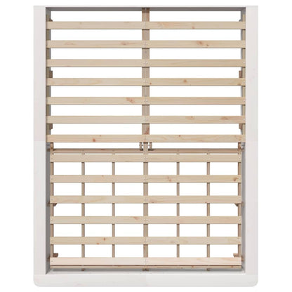 Bettrahmen Weiß 150 x 200 cm Massives Kiefernholz