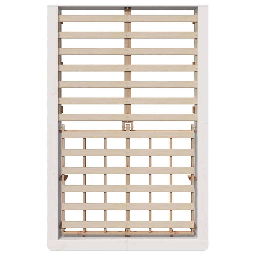 Bettrahmen Weiß 140 x 200 cm Massives Kiefernholz