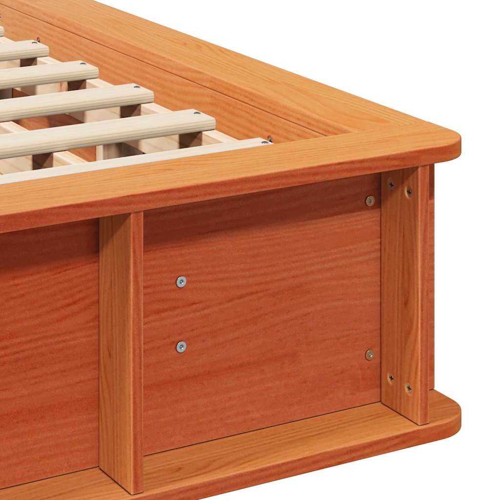 Bettrahmen Wachsbraun 140 x 200 cm Massives Kiefernholz