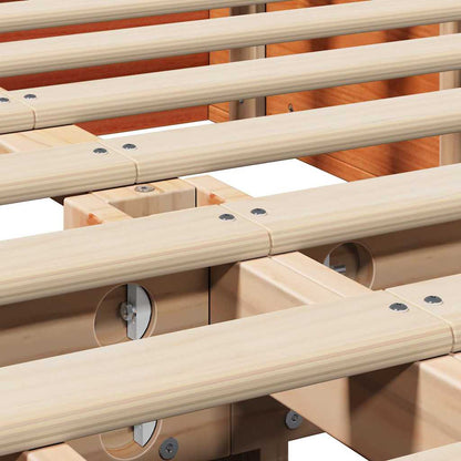 Bettrahmen Wachsbraun 140 x 200 cm Massives Kiefernholz