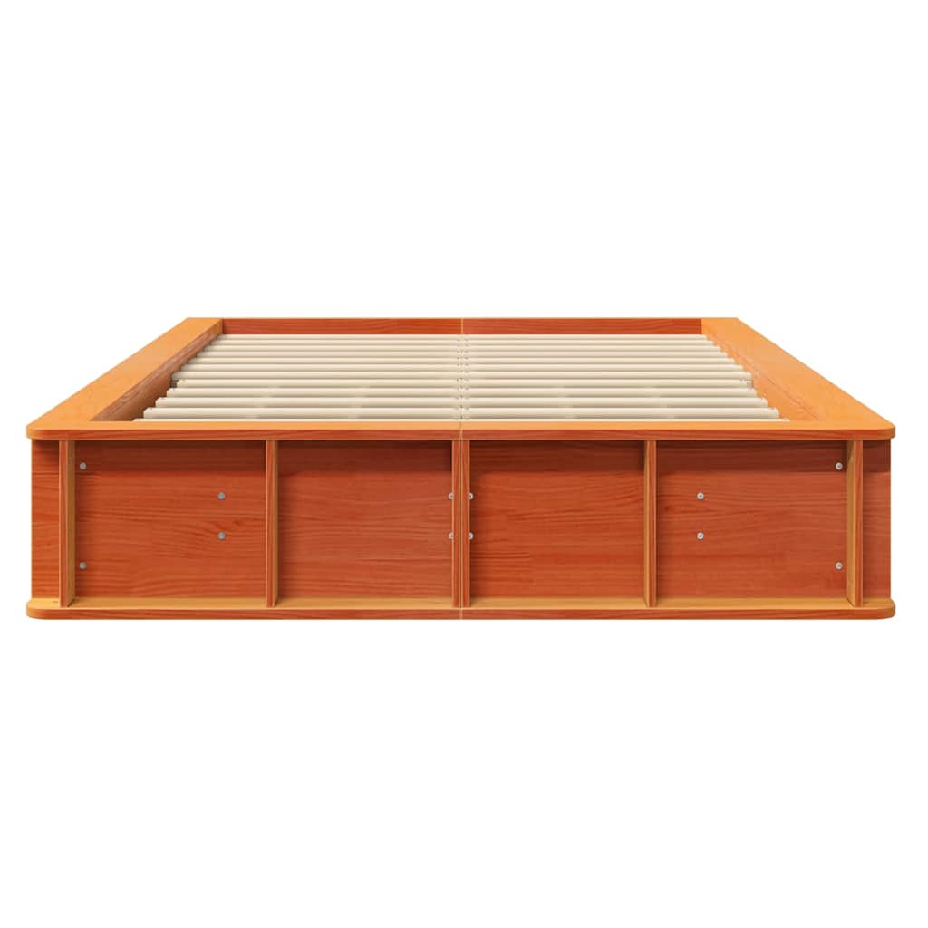 Bettrahmen Wachsbraun 140 x 200 cm Massives Kiefernholz