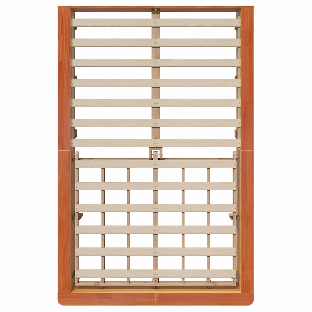 Bettrahmen Wachsbraun 140 x 200 cm Massives Kiefernholz