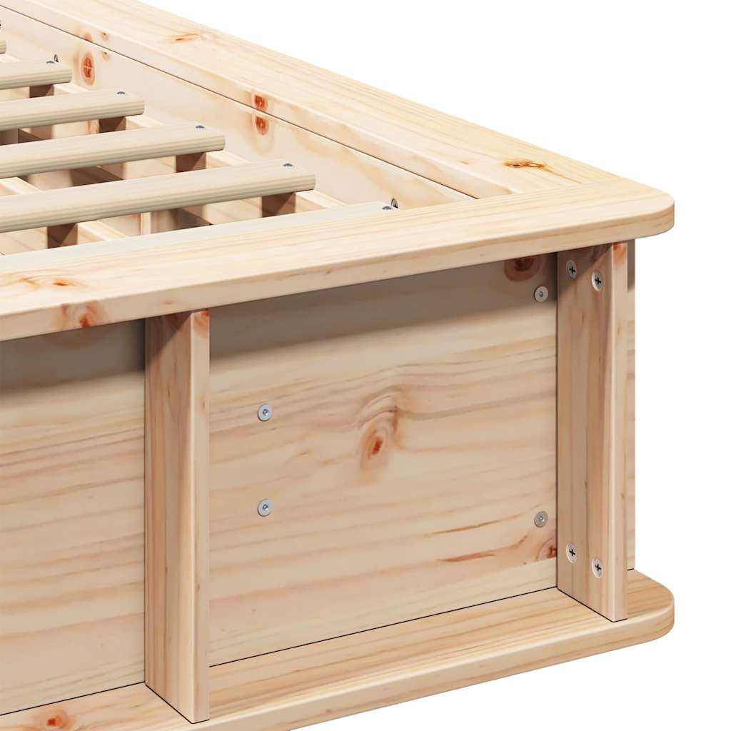 Bettrahmen Braun 120 x 200 cm Massives Kiefernholz