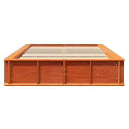 Bettrahmen Wachsbraun 120 x 200 cm Massives Kiefernholz