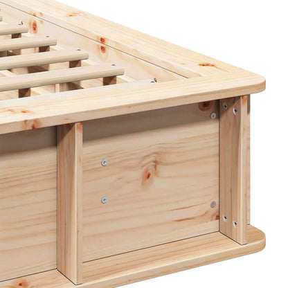 Bettrahmen Braun 135 x 190 cm Massives Kiefernholz