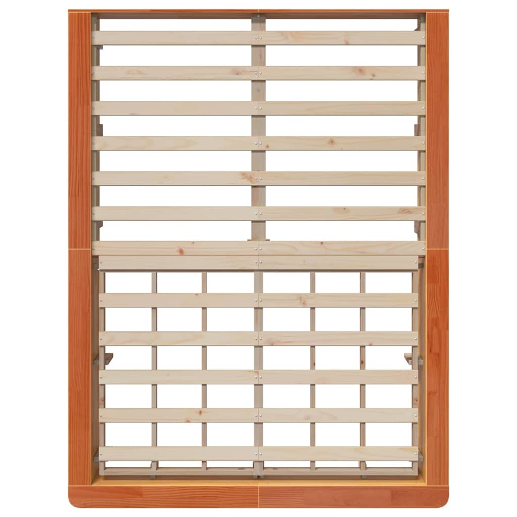 Bettrahmen Wachsbraun 135 x 190 cm Massives Kiefernholz