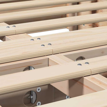 Bettrahmen Braun 120 x 190 cm Massives Kiefernholz