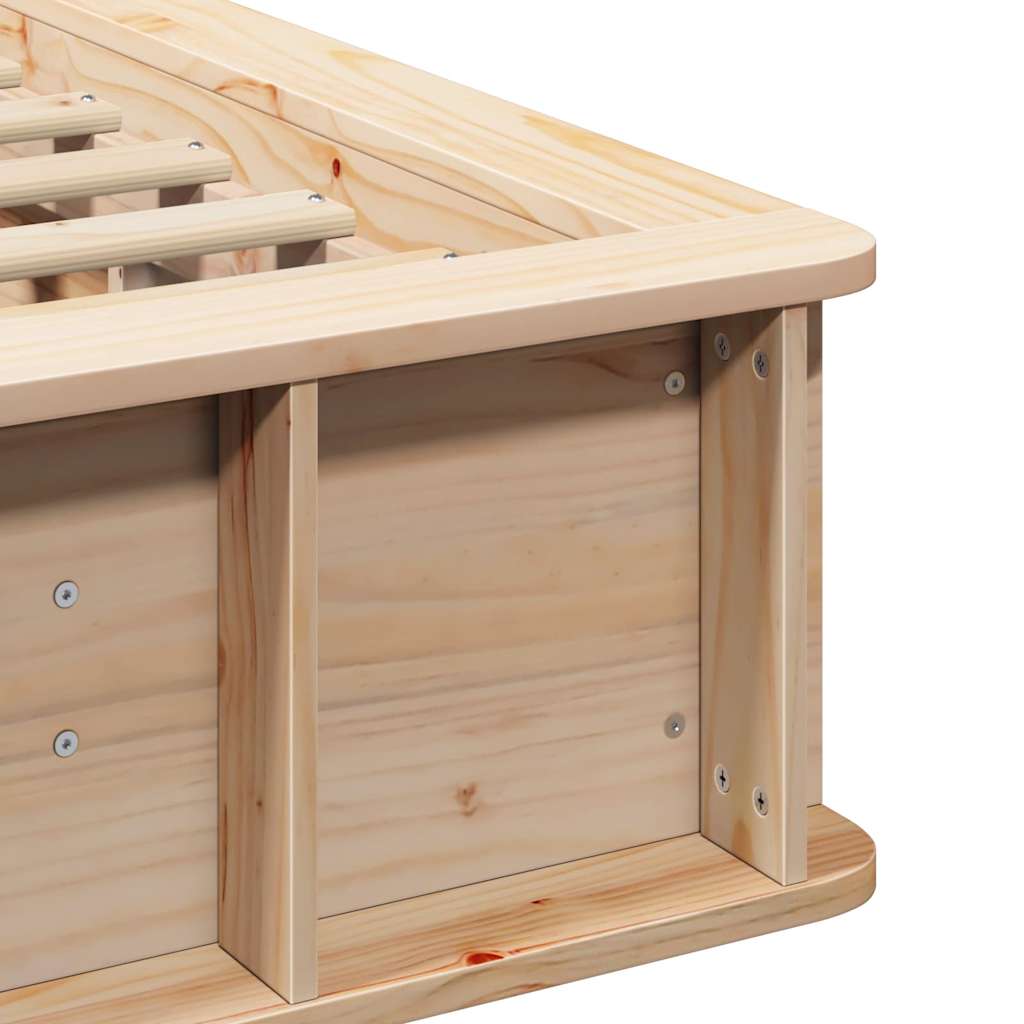 Bettrahmen Braun 100 x 200 cm Massives Kiefernholz