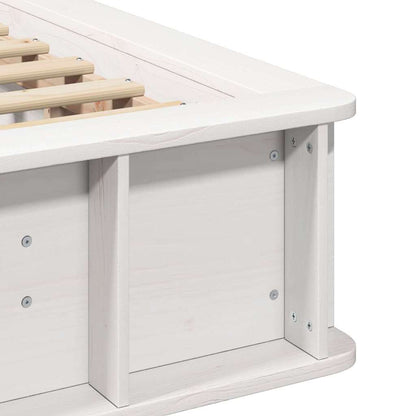 Bettrahmen Weiß 100 x 200 cm Massives Kiefernholz