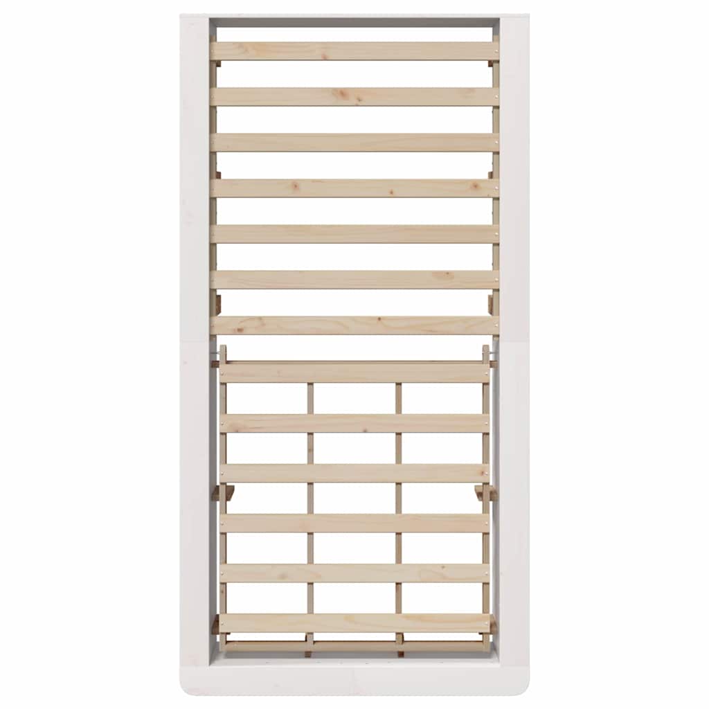 Bettrahmen Weiß 100 x 200 cm Massives Kiefernholz