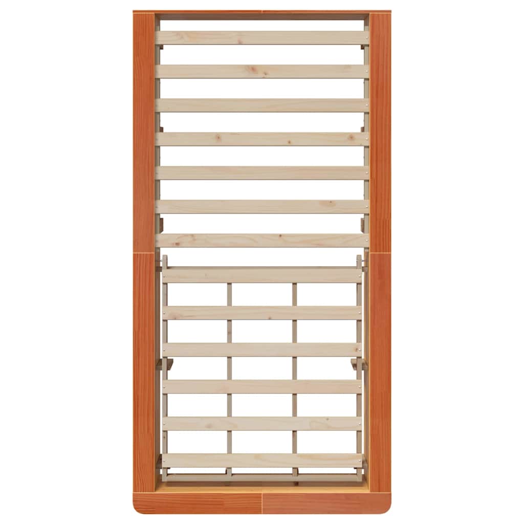 Bettrahmen Wachsbraun 100 x 200 cm Massives Kiefernholz