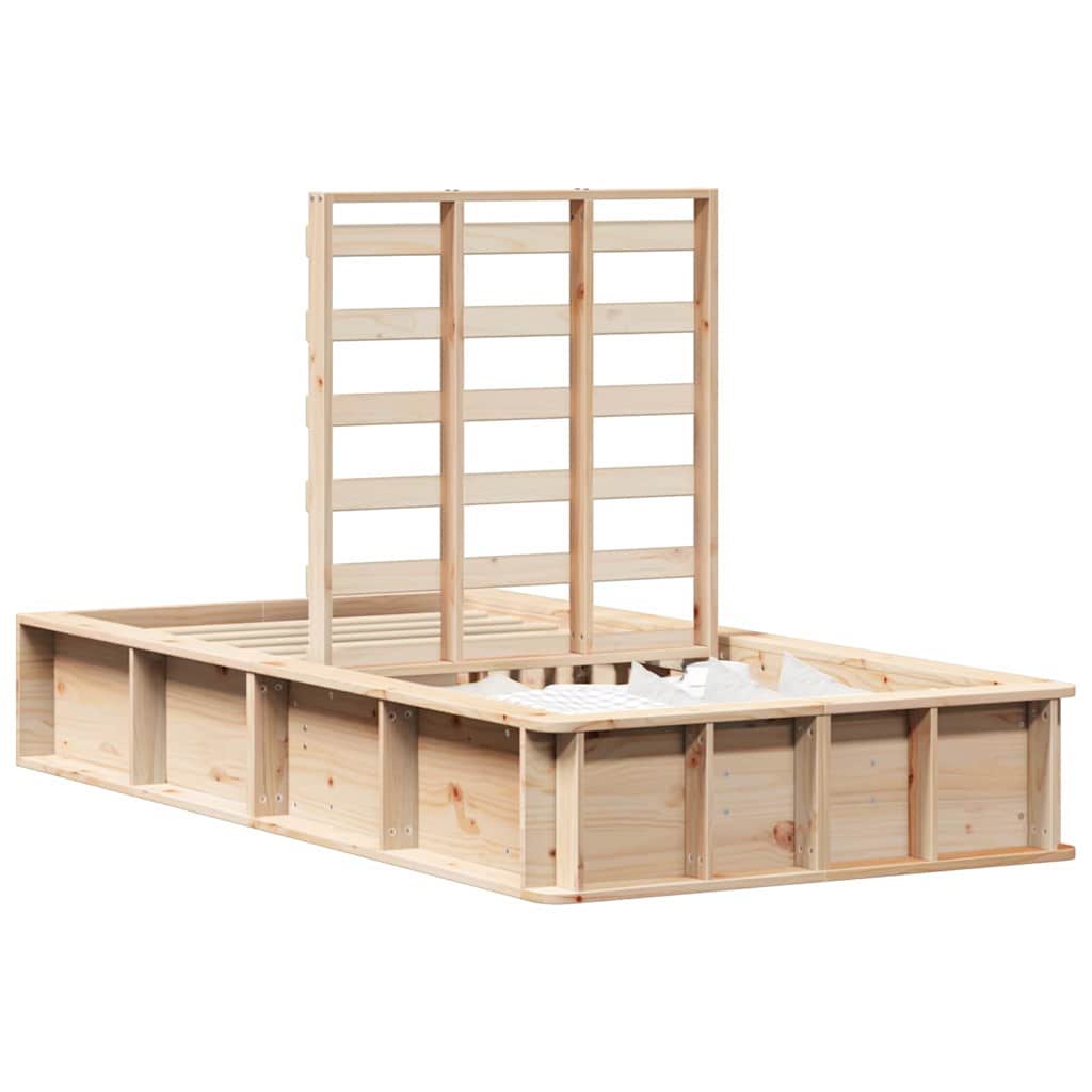 Bettrahmen Braun 90 x 200 cm Massives Kiefernholz