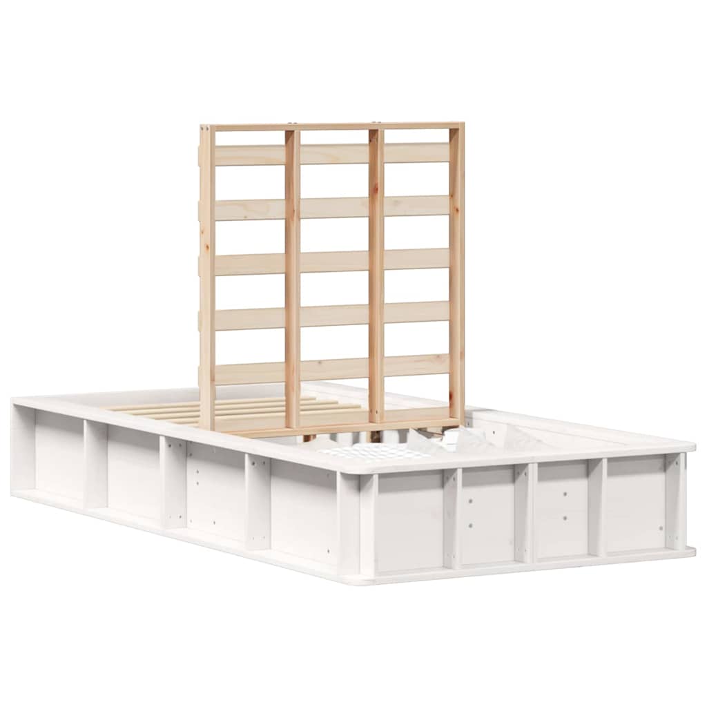 Bettrahmen Weiß 80 x 200 cm Massives Kiefernholz