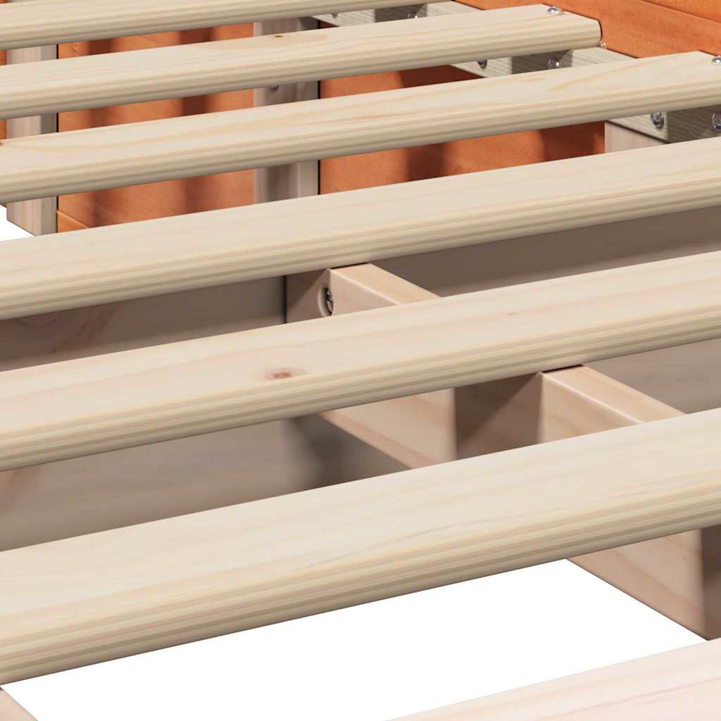 Bettrahmen Wachsbraun 80 x 200 cm Massives Kiefernholz