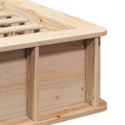 Bettrahmen Braun 90 x 190 cm Massives Kiefernholz