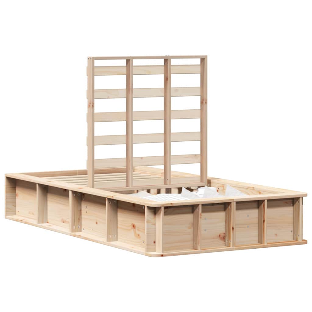 Bettrahmen Braun 90 x 190 cm Massives Kiefernholz