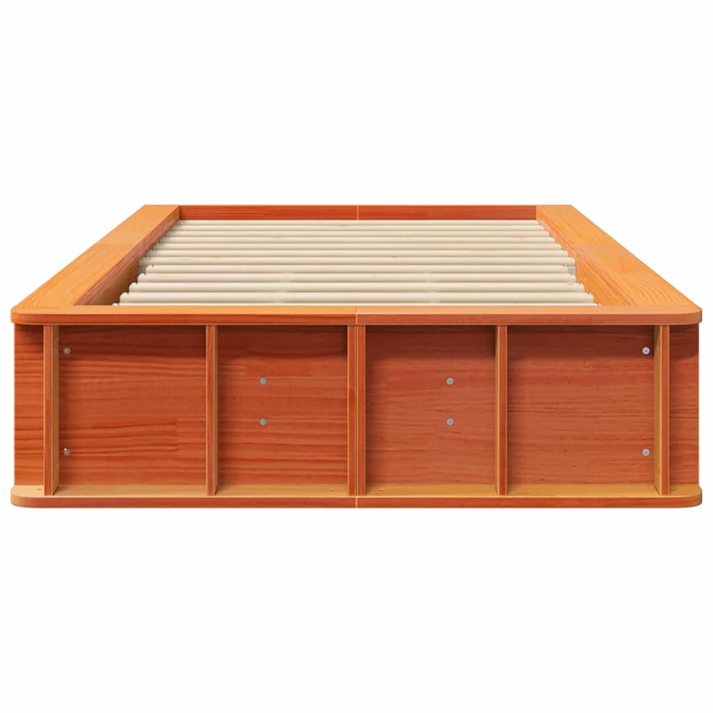 Bettrahmen Wachsbraun 90 x 190 cm Massives Kiefernholz