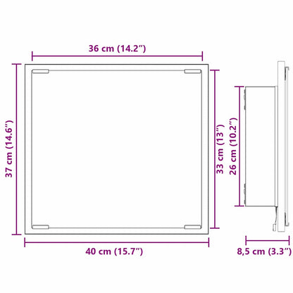 LED Badezimmer Spiegel Geräucherte Eiche 40 x 8.5 x 37 cm