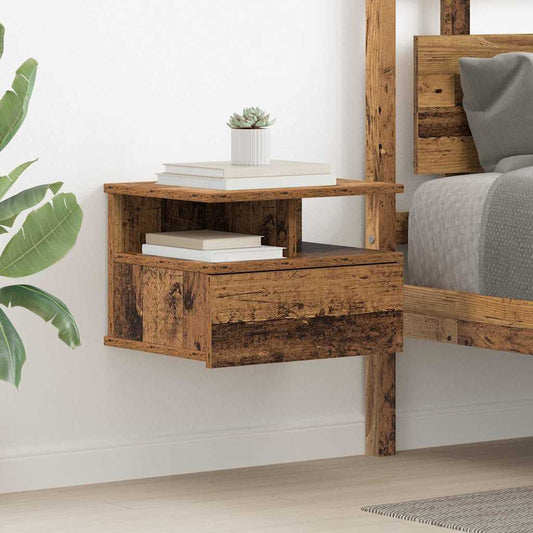Schwebender Nachttisch Altes Holz 40x31x27 cm Extra Holz