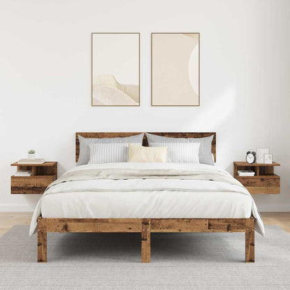 Schwebende Nachttische 2 Stück Alte Holzoptik 40x31x27 cm Holzwerkstoff